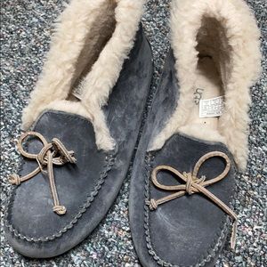 UGG Gray Moccasins with Cream Lining